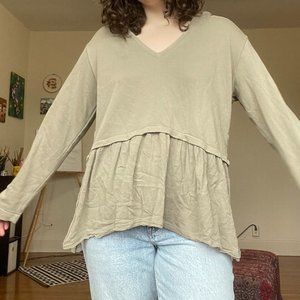 Urban Outfitters Hooded Shirt with Flowy Bottom